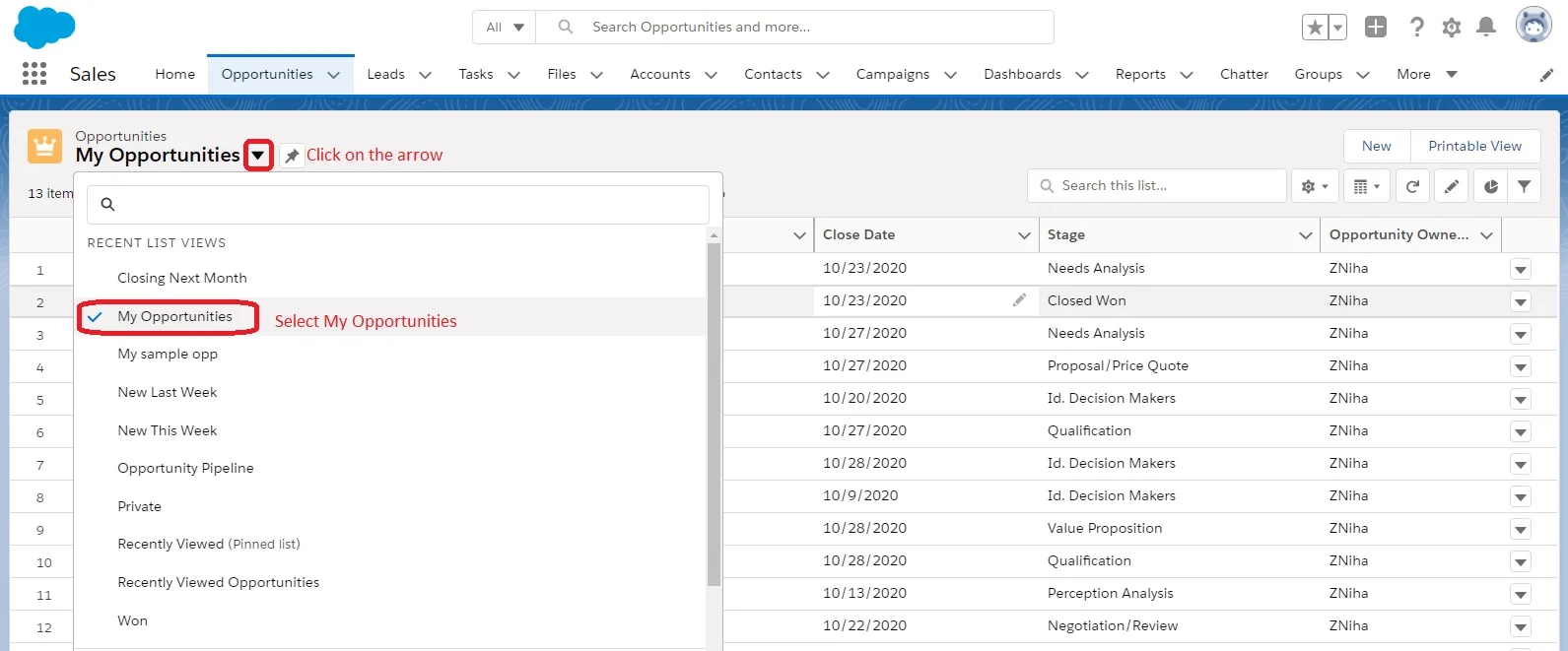 How to set up a Salesforce Kanban view