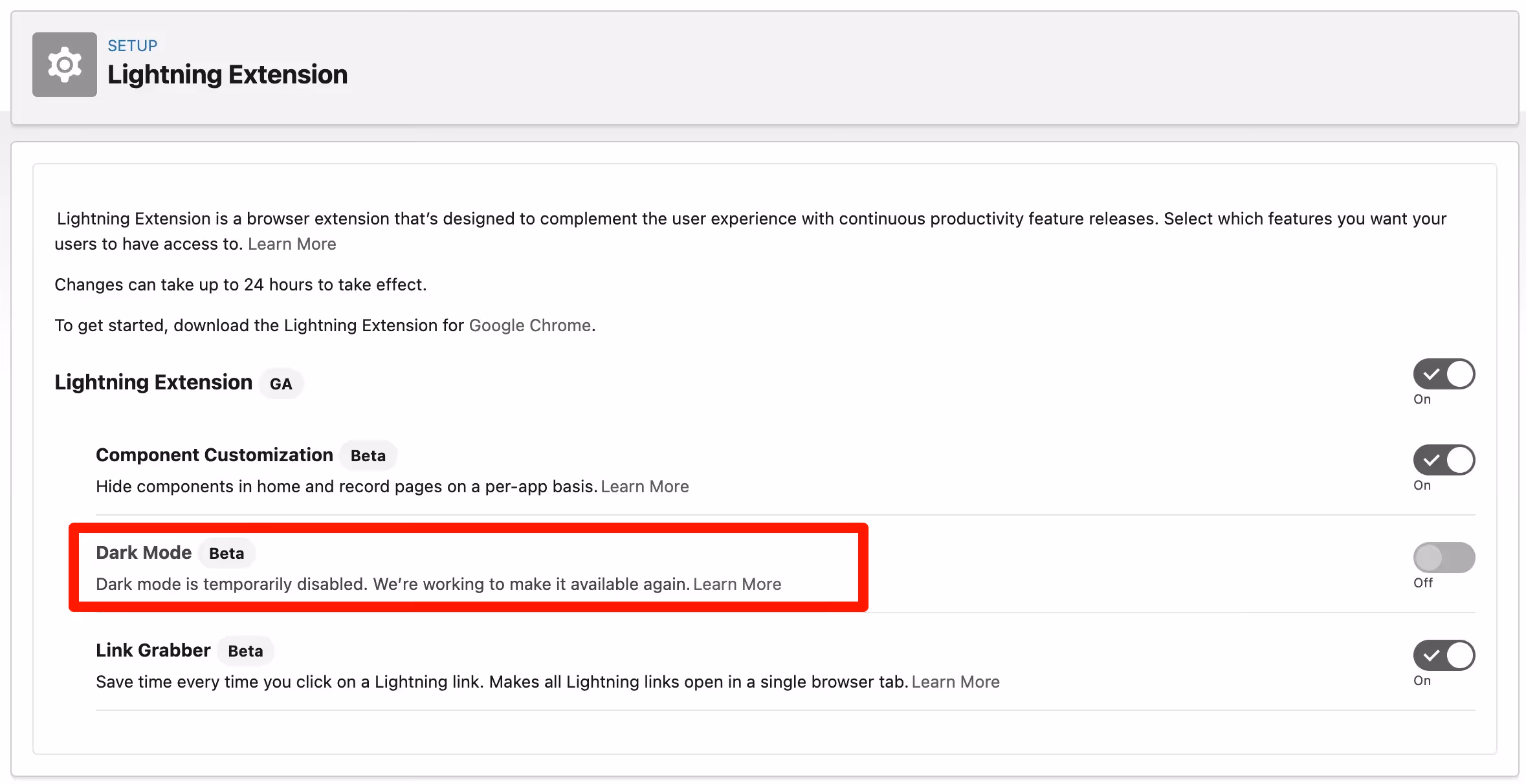 Salesforce Dark Mode in the Lightning Extension