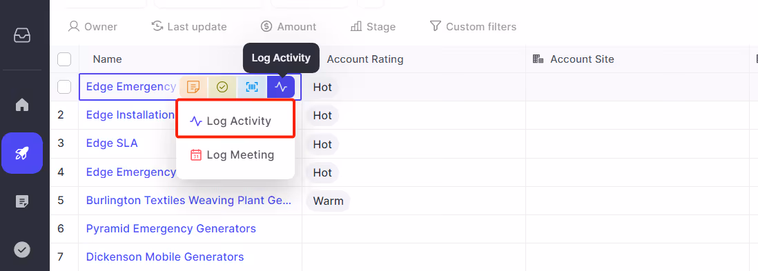 Tracking sales activities in Weflow
