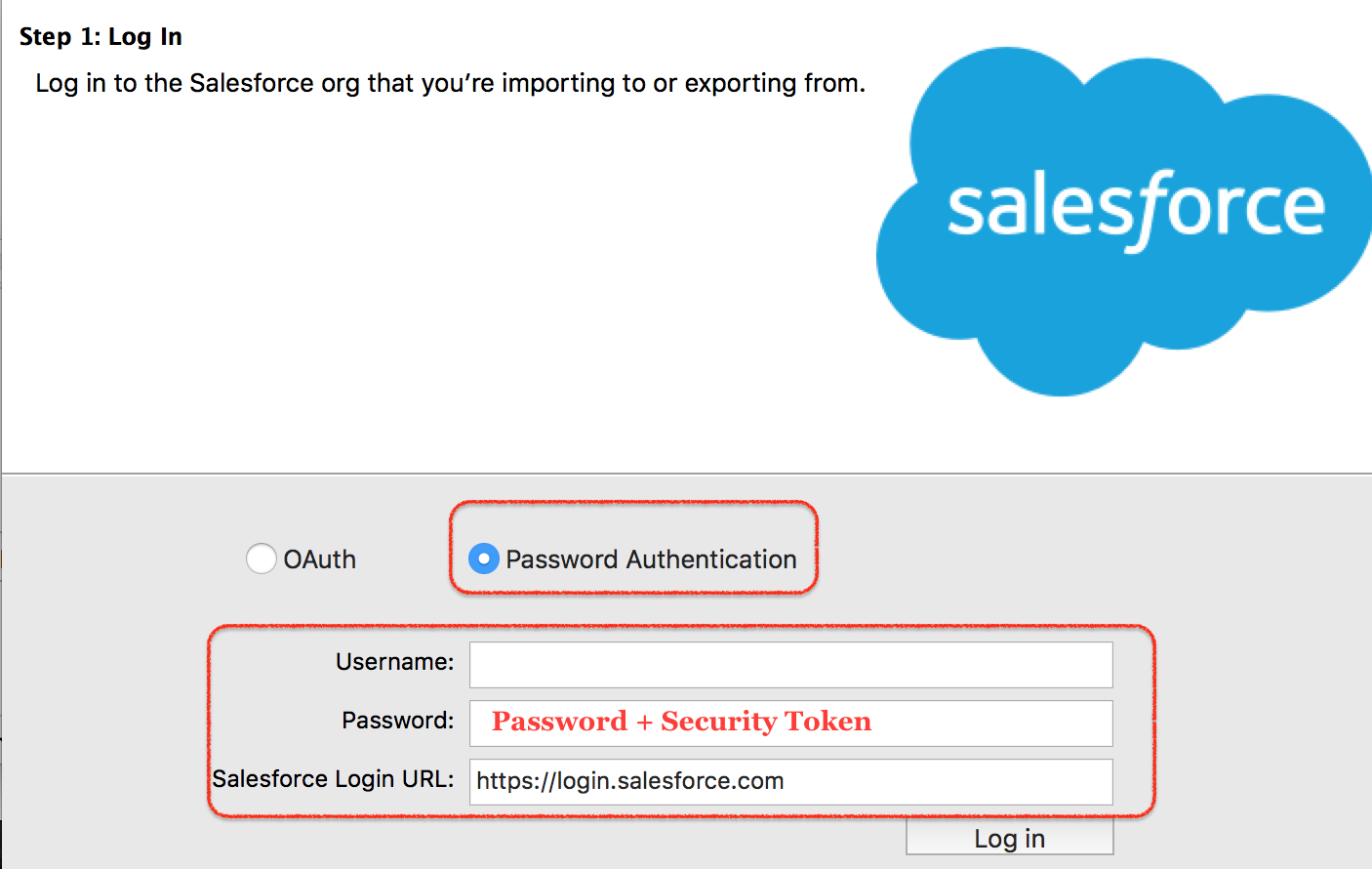 Salesforce Data Loader authentication