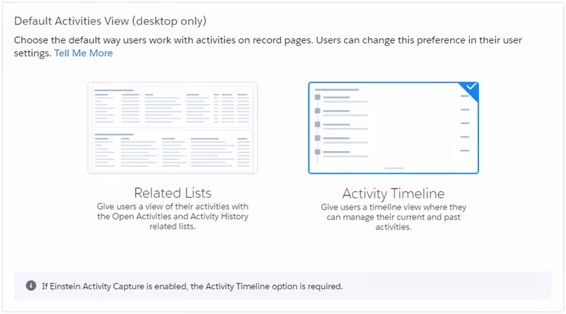 Choosing default Activities view