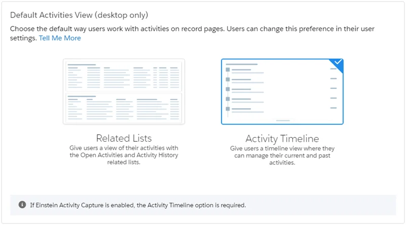 Choosing default Activities view