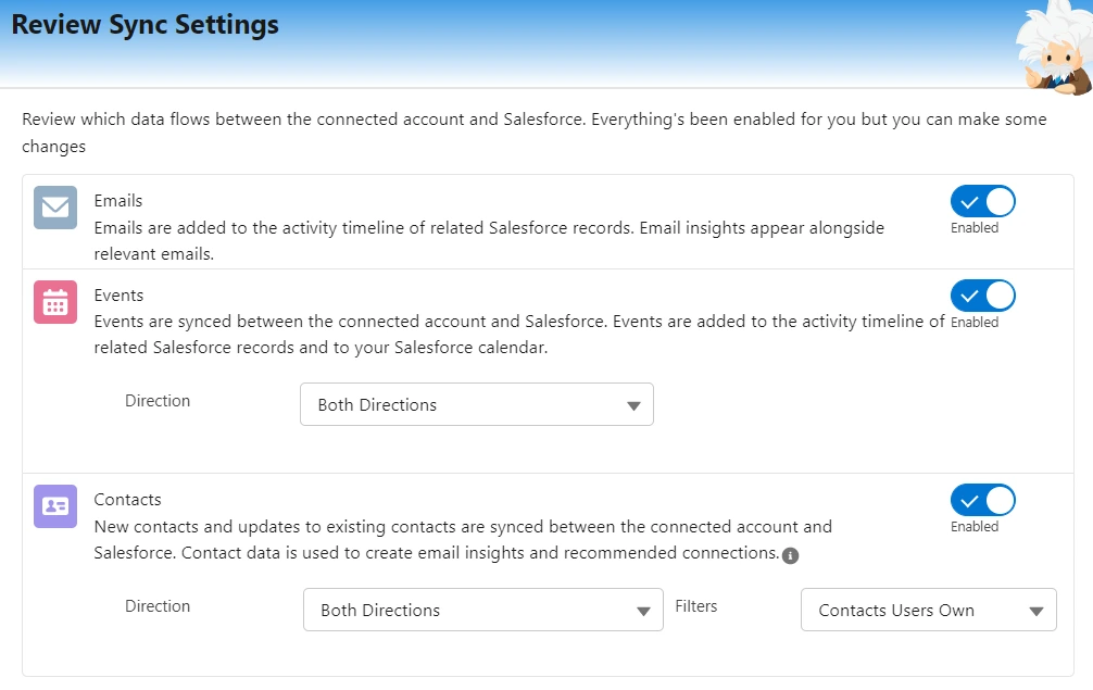 Einstein Activity Capture for Outlook setup step 2