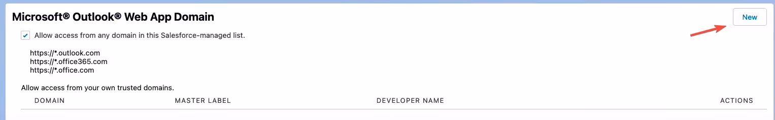 Salesforce Outlook integration setup step 2