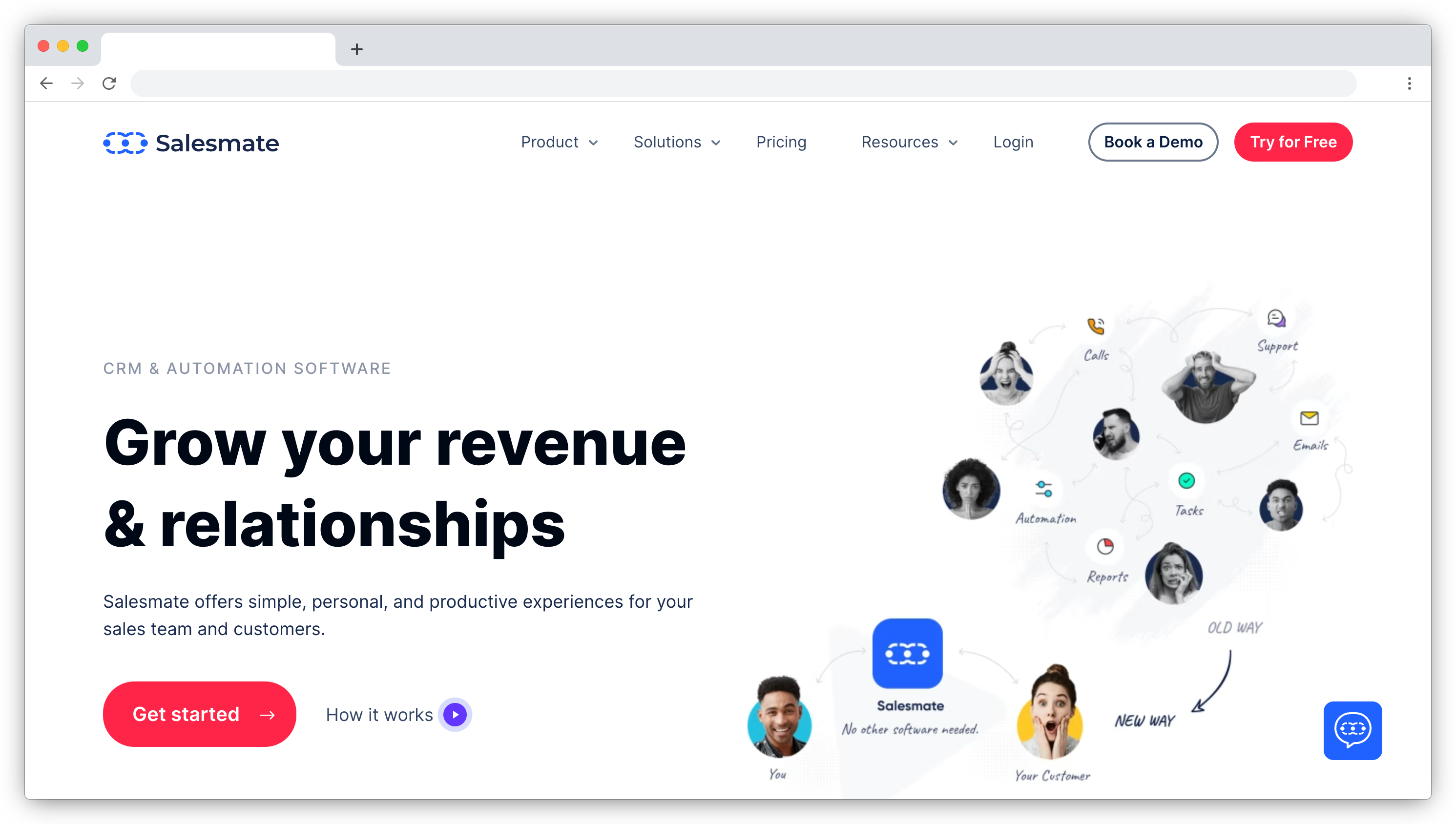 Salesmate homepage screenshot