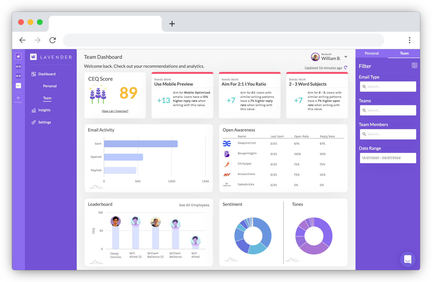 Lavender product screenshot