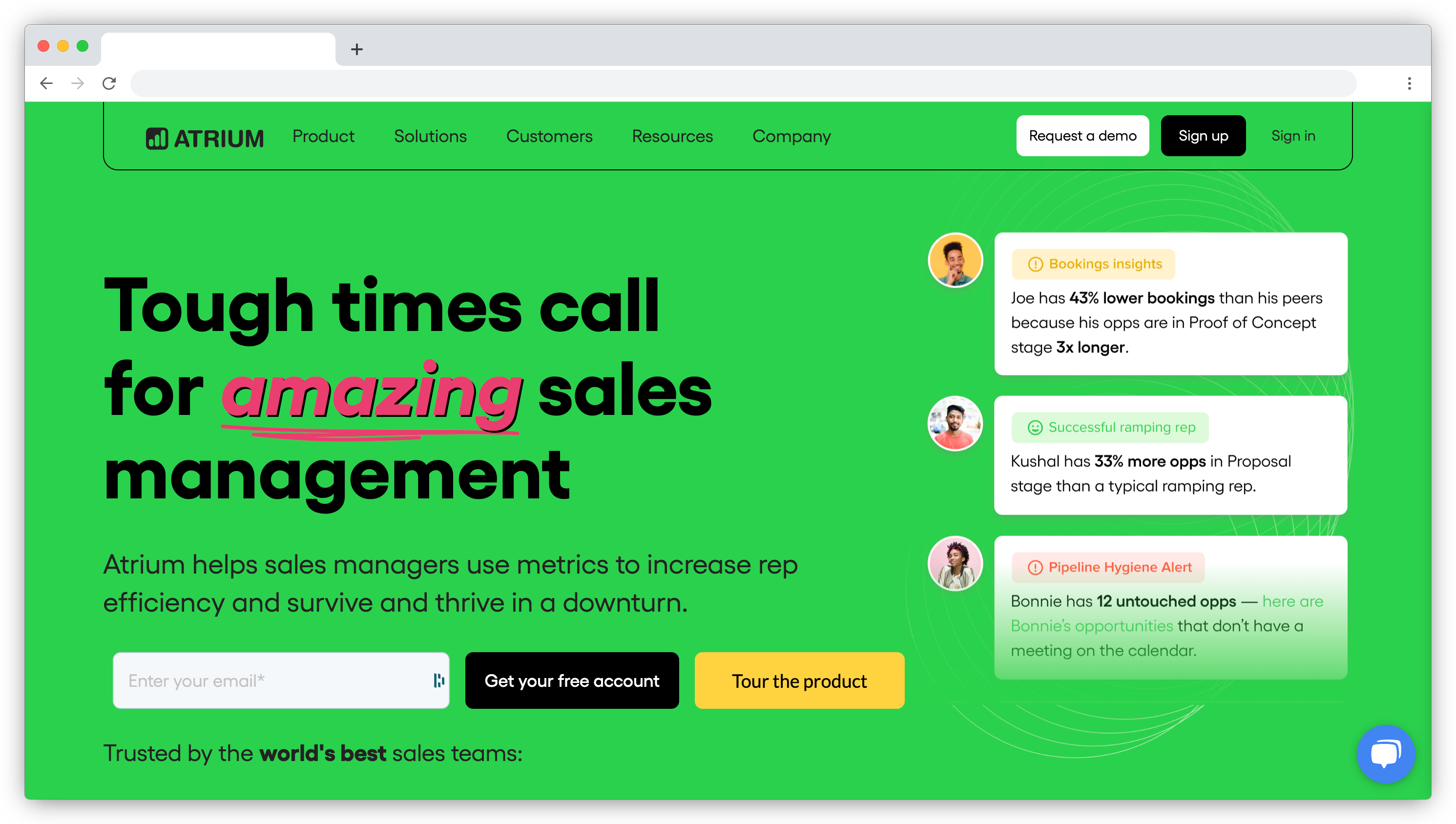 Atrium homepage screenshot
