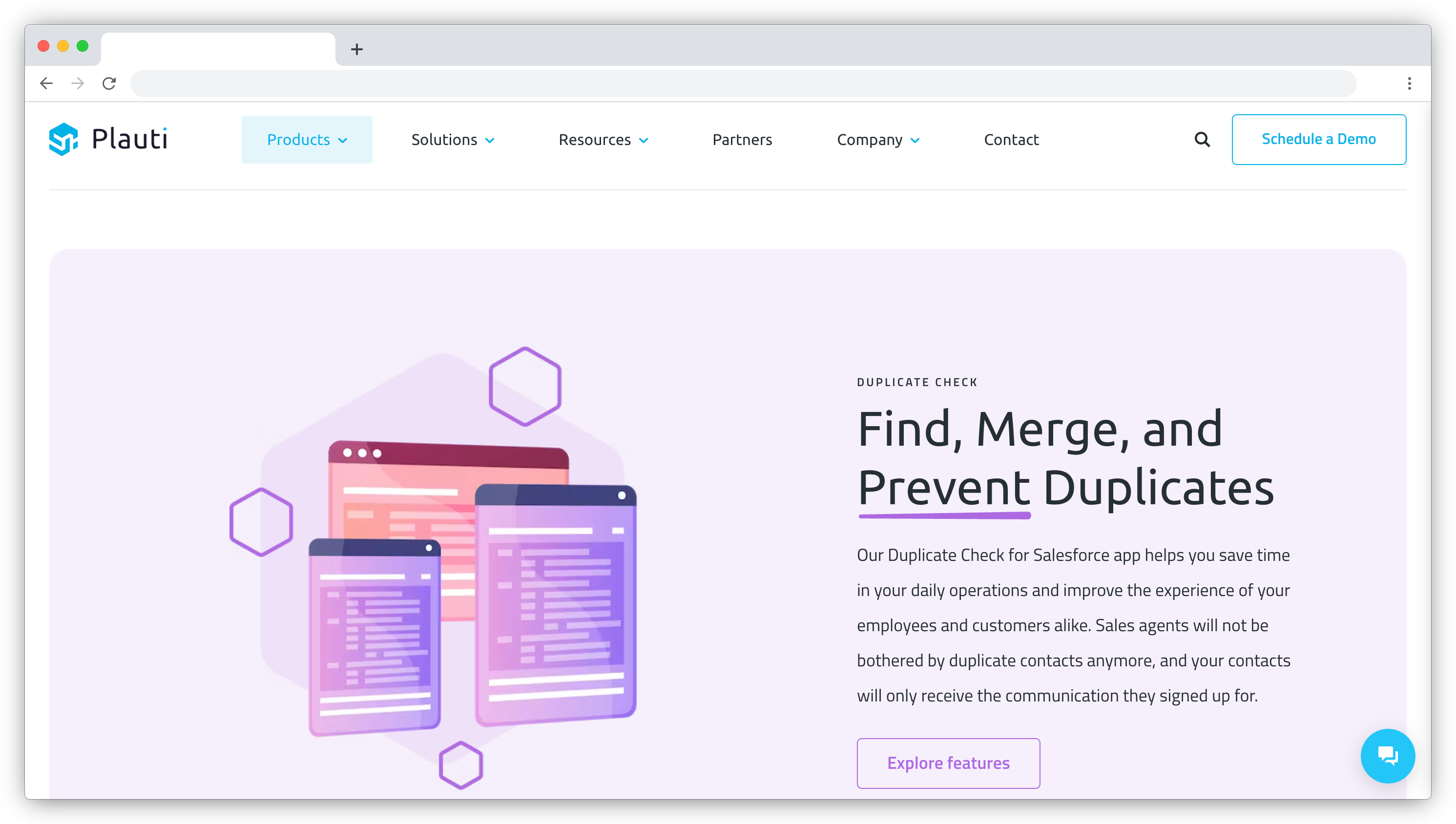 Plauti Duplicate Check landing page screenshot