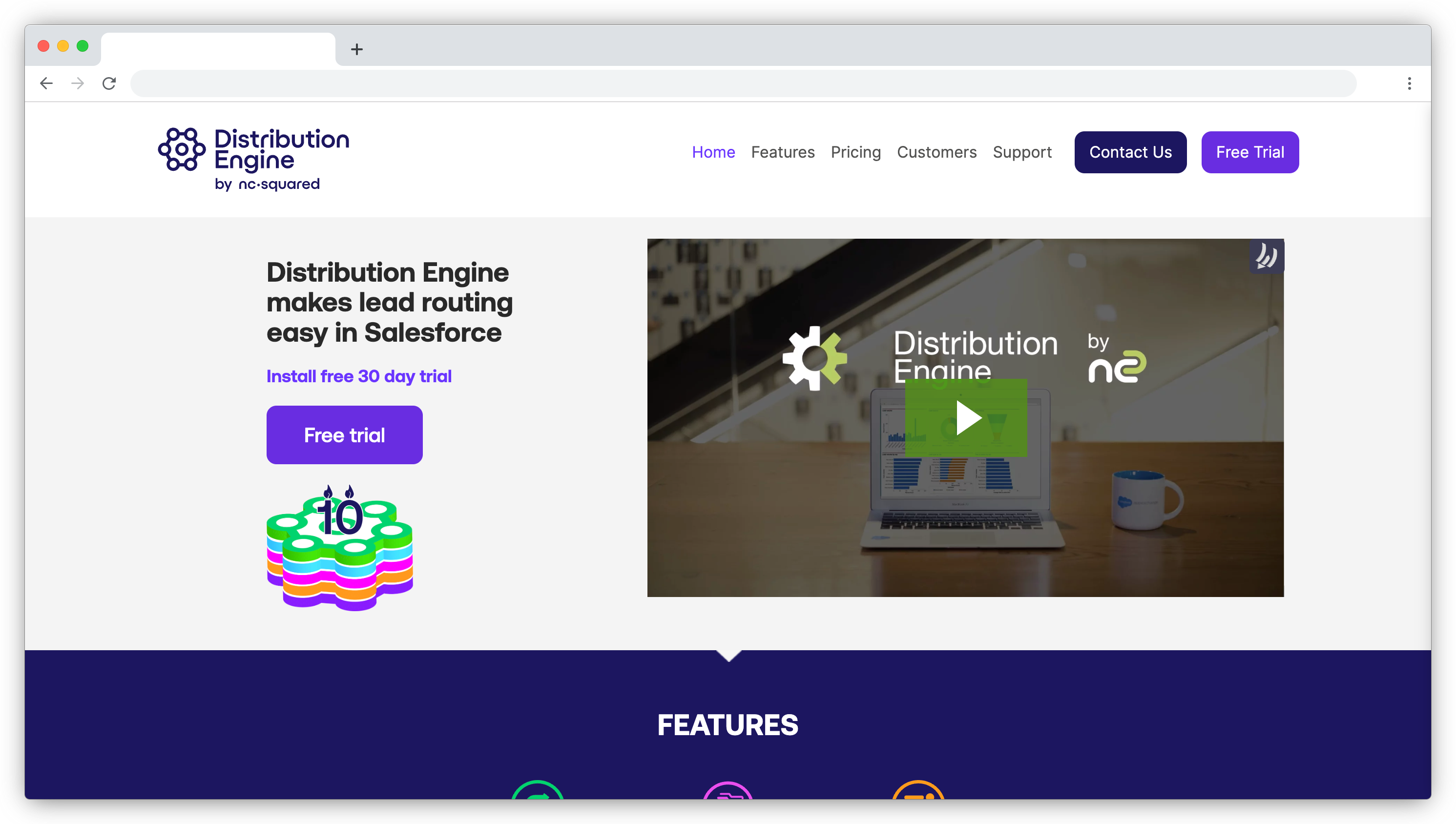 Distribution Engine homepage screenshot