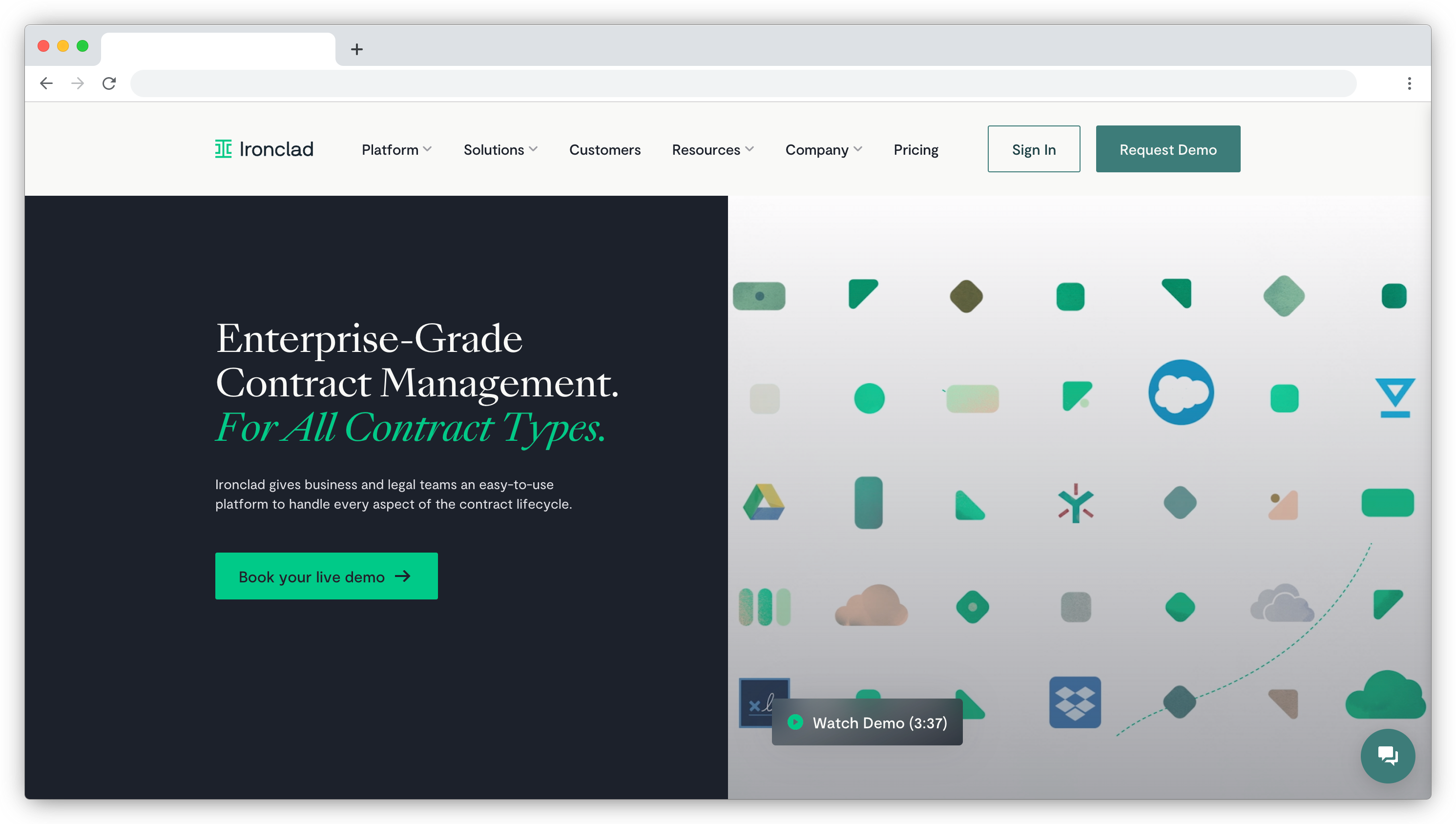 Ironclad homepage screenshot
