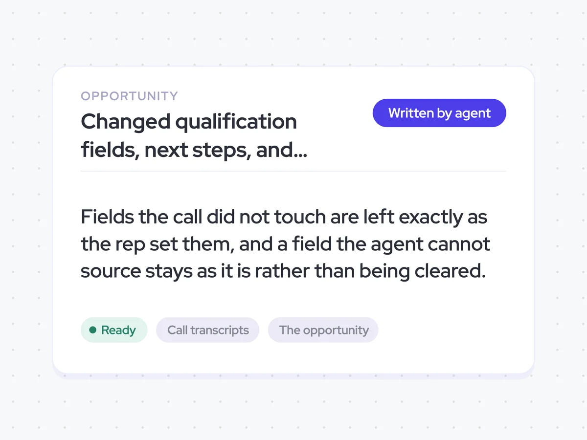 Changed qualification fields, next steps, and close dates on the opportunity
