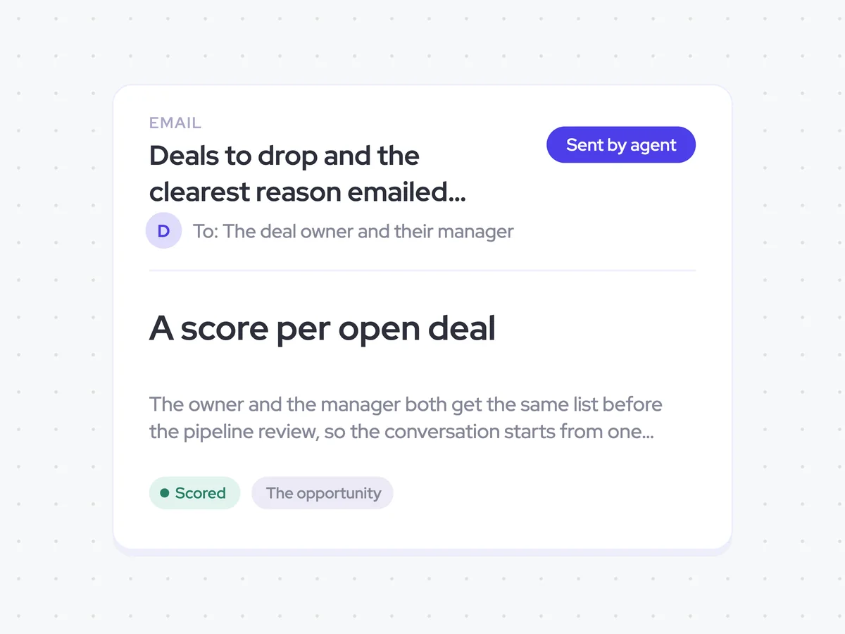 Deals to drop and the clearest reason emailed before the weekly review