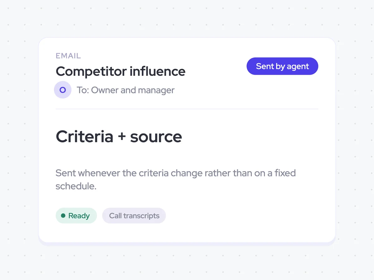 Decision criteria, sources, and flags on the opportunity and in the deal team’s inboxes