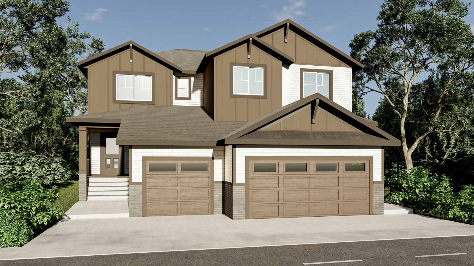 Exterior of a New Duplex in Key Ranch