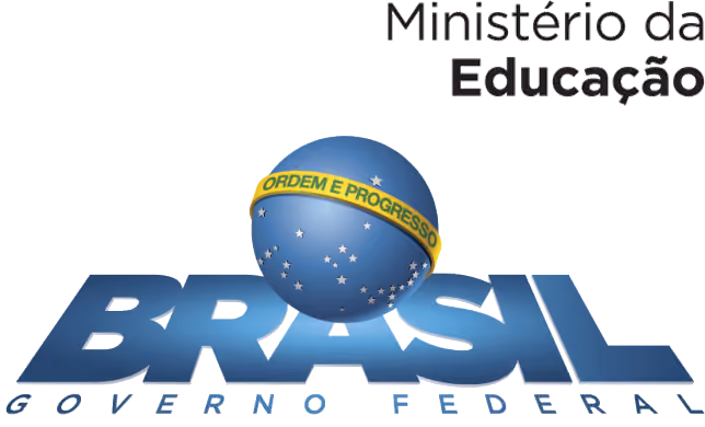 Brazil federal government logo with a blue sphere showing stars and 'Ordem e Progresso' ribbon.