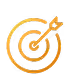 Orange target with three arrows in the bullseye on a black background.