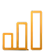 Orange bar chart icon with three vertical bars increasing in height from left to right.