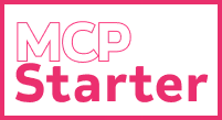 "MCP Starter" text in bold pink inside a rectangular pink outline on black background.