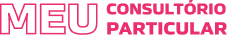 MEU Consultório Particular text logo in dark pink.