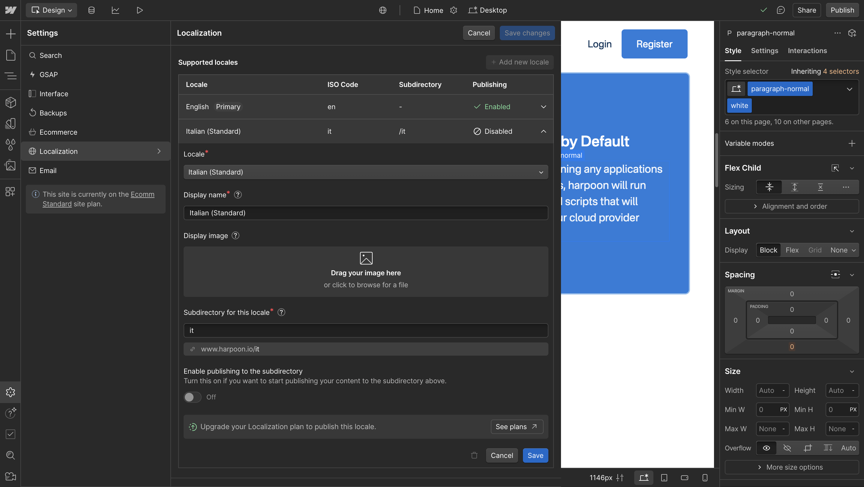 Webflow Localization add new languages