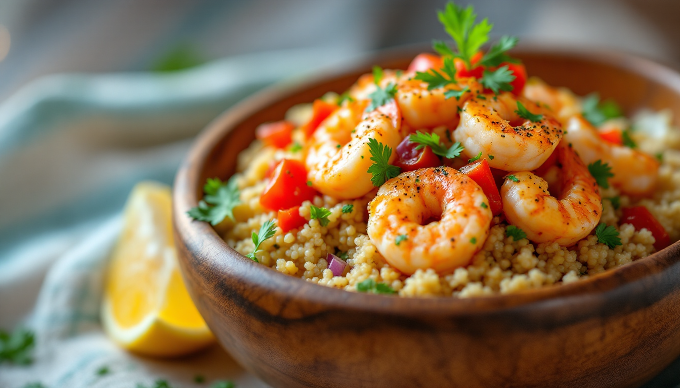 Spicy Cajun Shrimp & Quinoa Salad