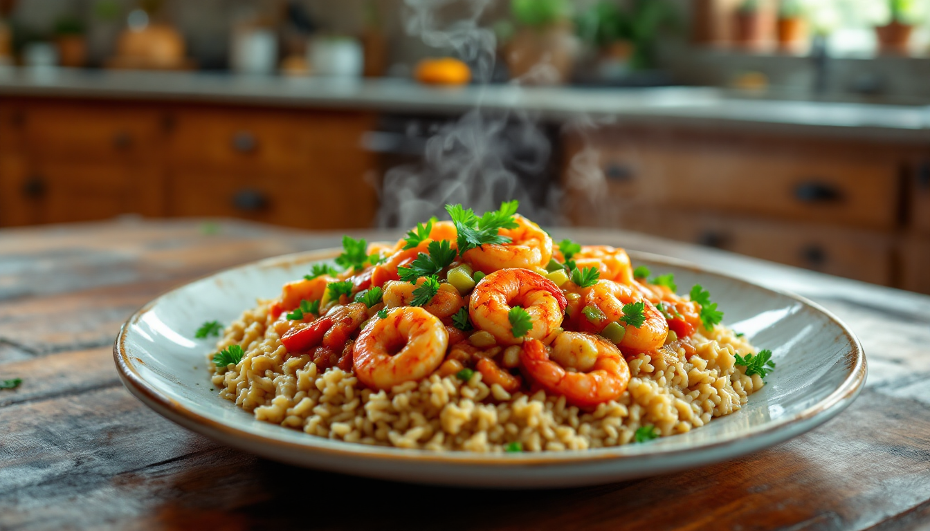 Shrimp Étouffée with Brown Rice