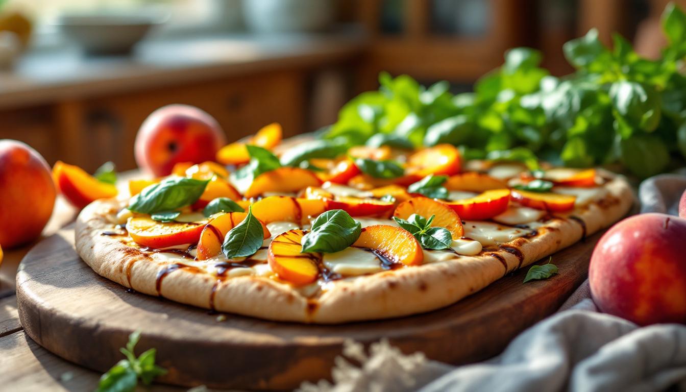 Peach Basil Flatbread