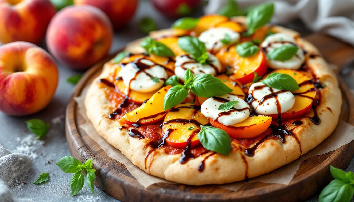 Peach Basil Flatbread