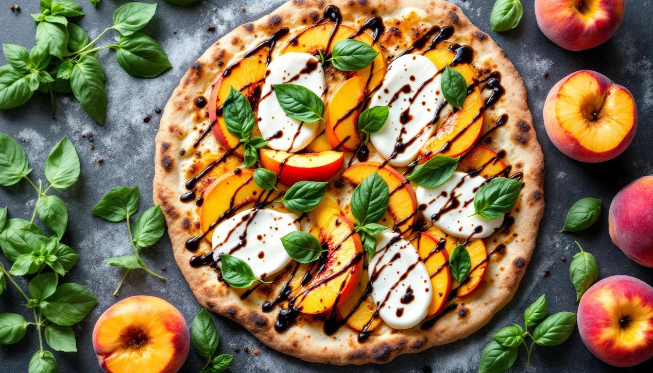 Peach Basil Flatbread
