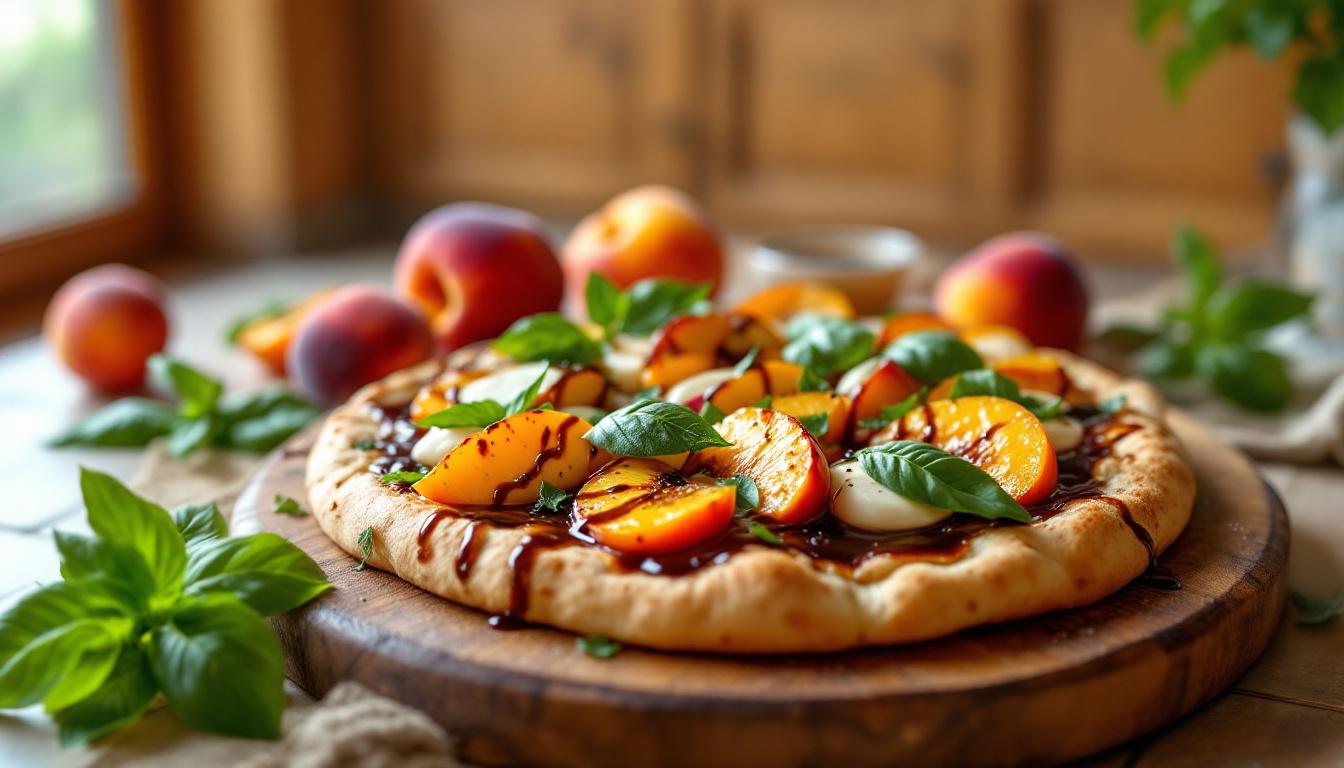Peach Basil Flatbread
