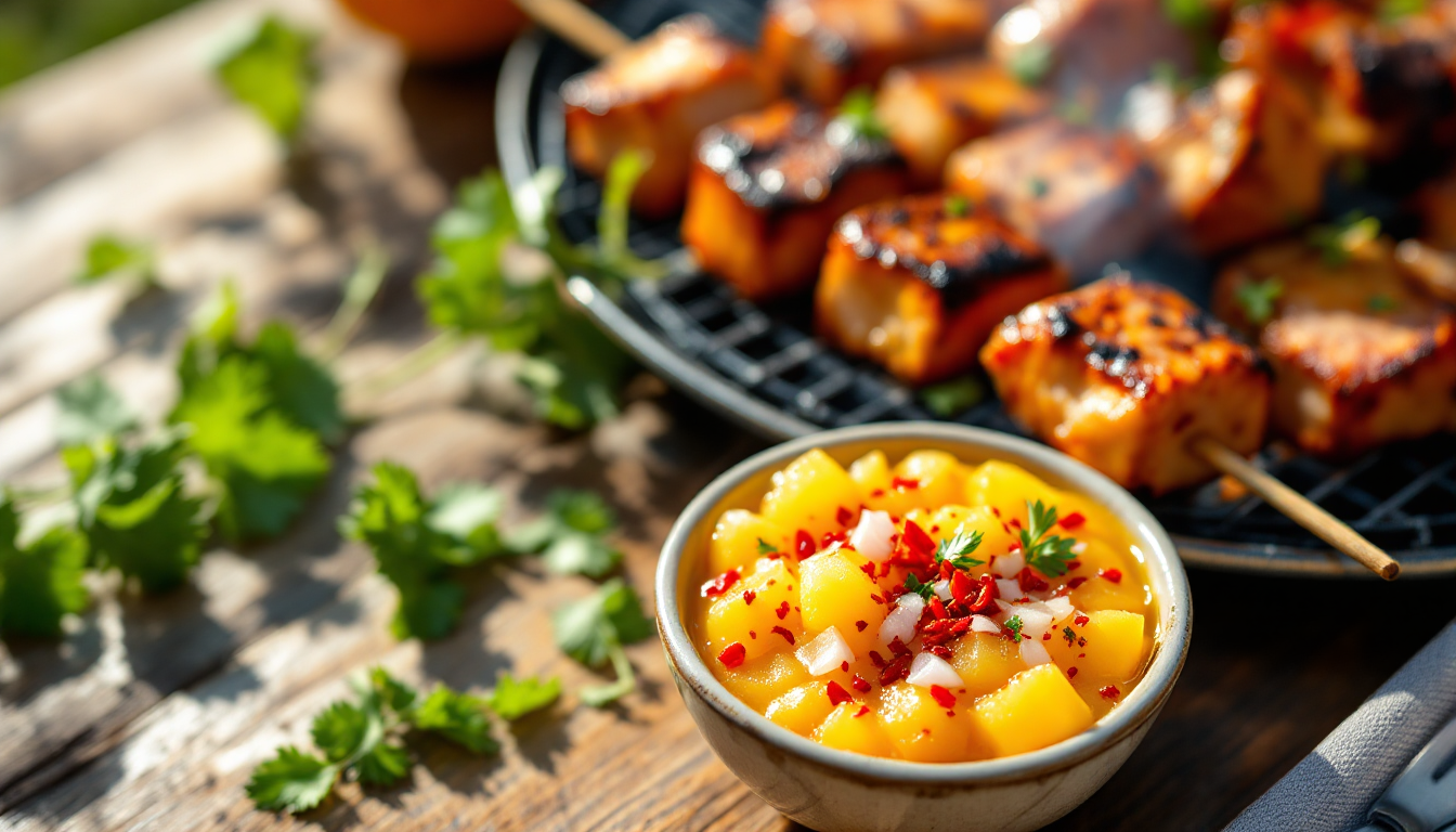 Spiced Ham Tikka with Pineapple Chutney
