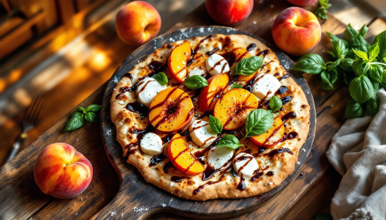 Peach Basil Flatbread