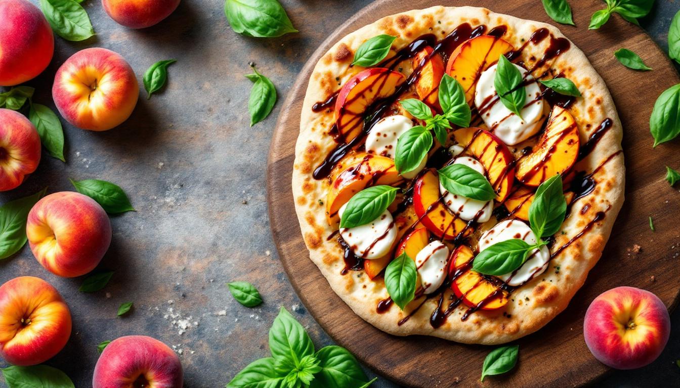 Peach Basil Flatbread
