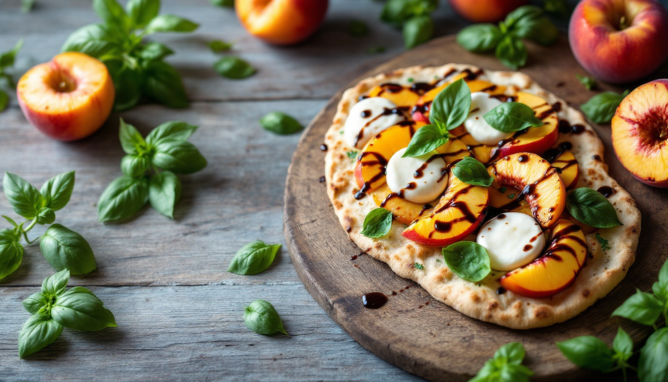 Peach Basil Flatbread