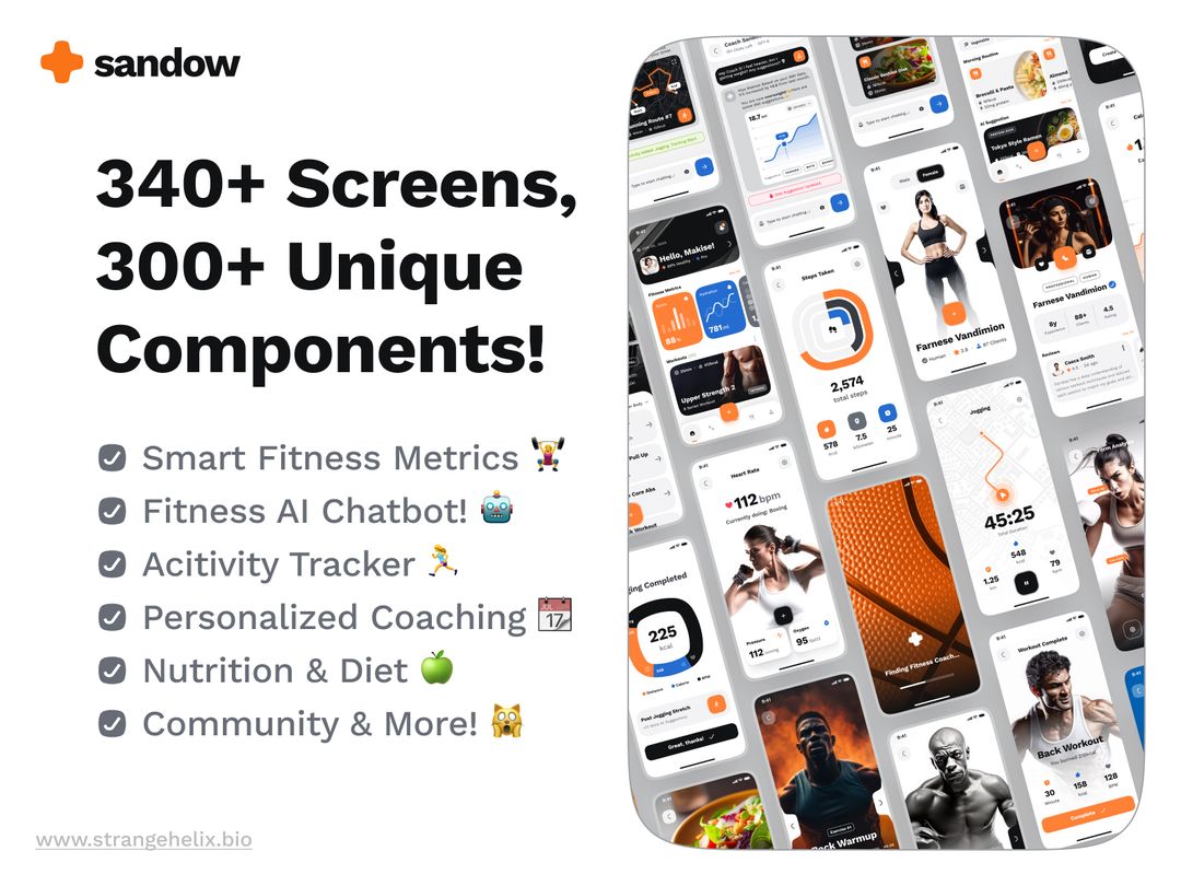 Interactive Bio Ui strangehelix.bio | Product | sandow UI Kit: AI-Driven Fitness ...