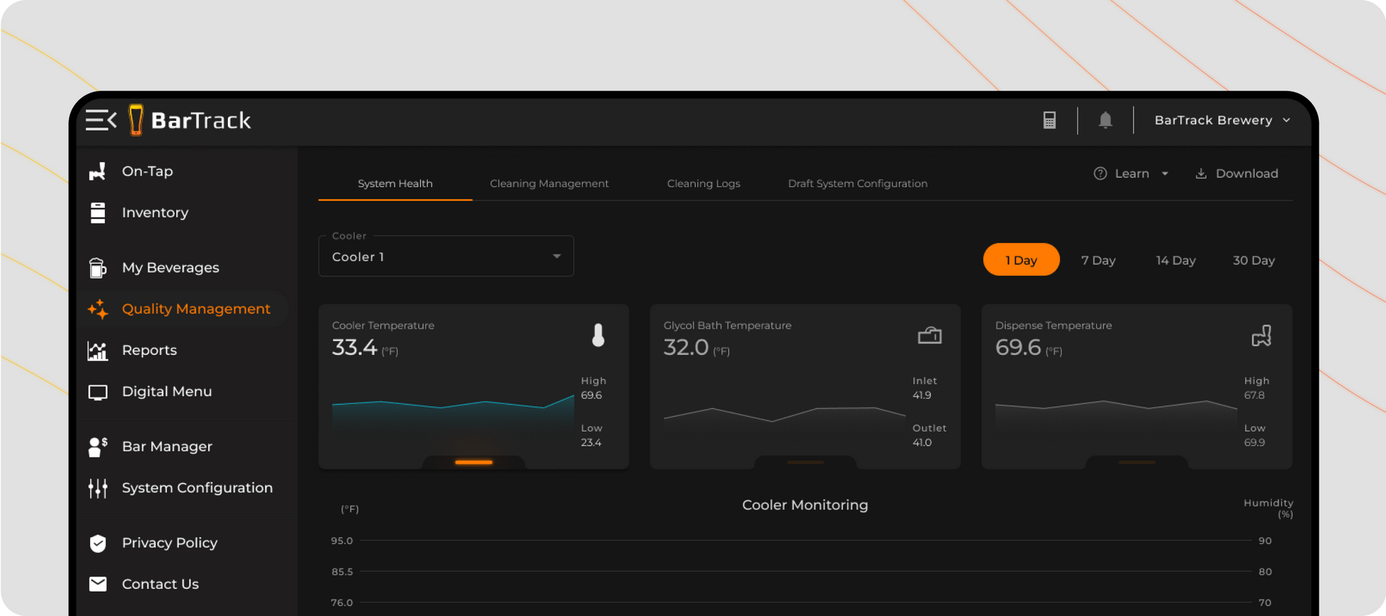 Beer Tracking BarTrack | Sensor-Enabled Beverage Quality Management System