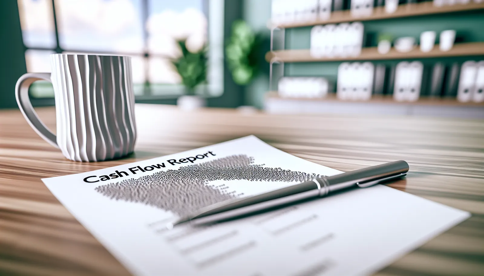Cash flow report document on a desk
