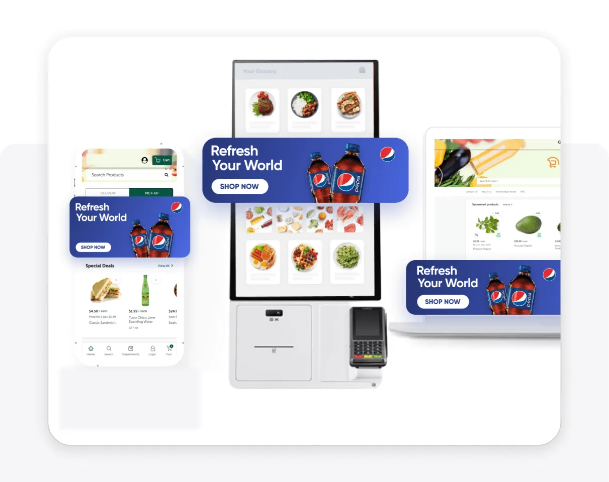 Retail media on different screens