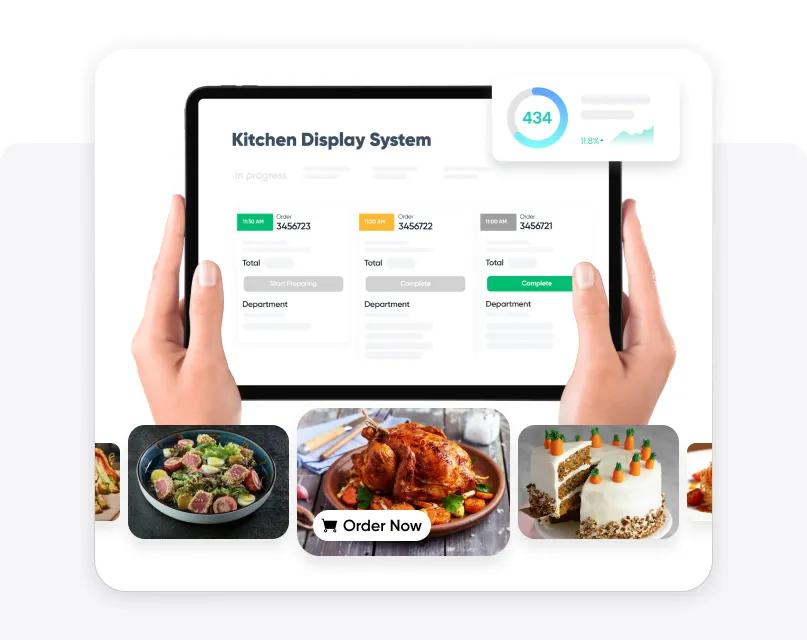 Kitchen display interface with food selection