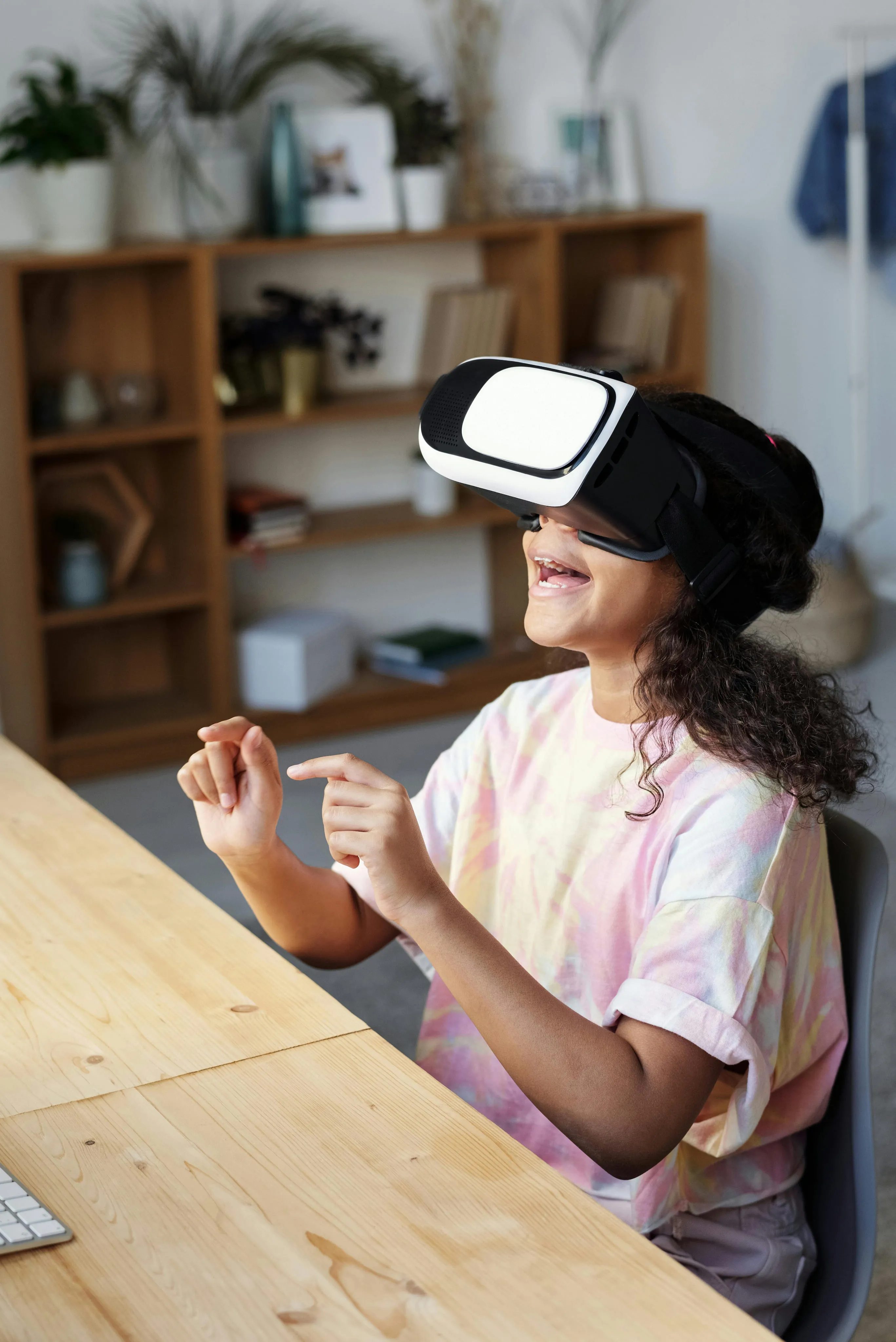 girl wearing VR glasses
