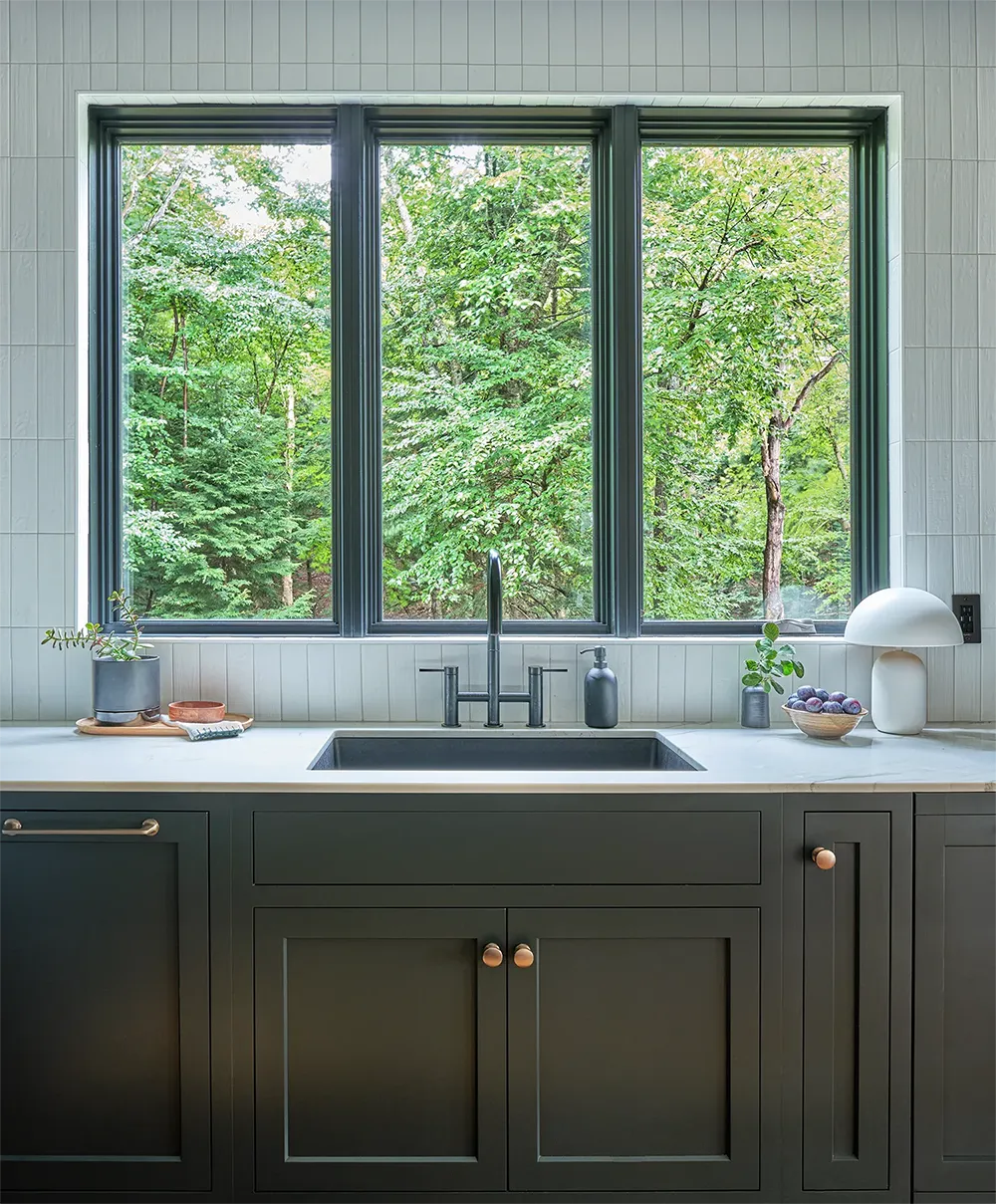 Cedarbank residential project photo of kitchen window interior design in Halifax Nova Scotia.