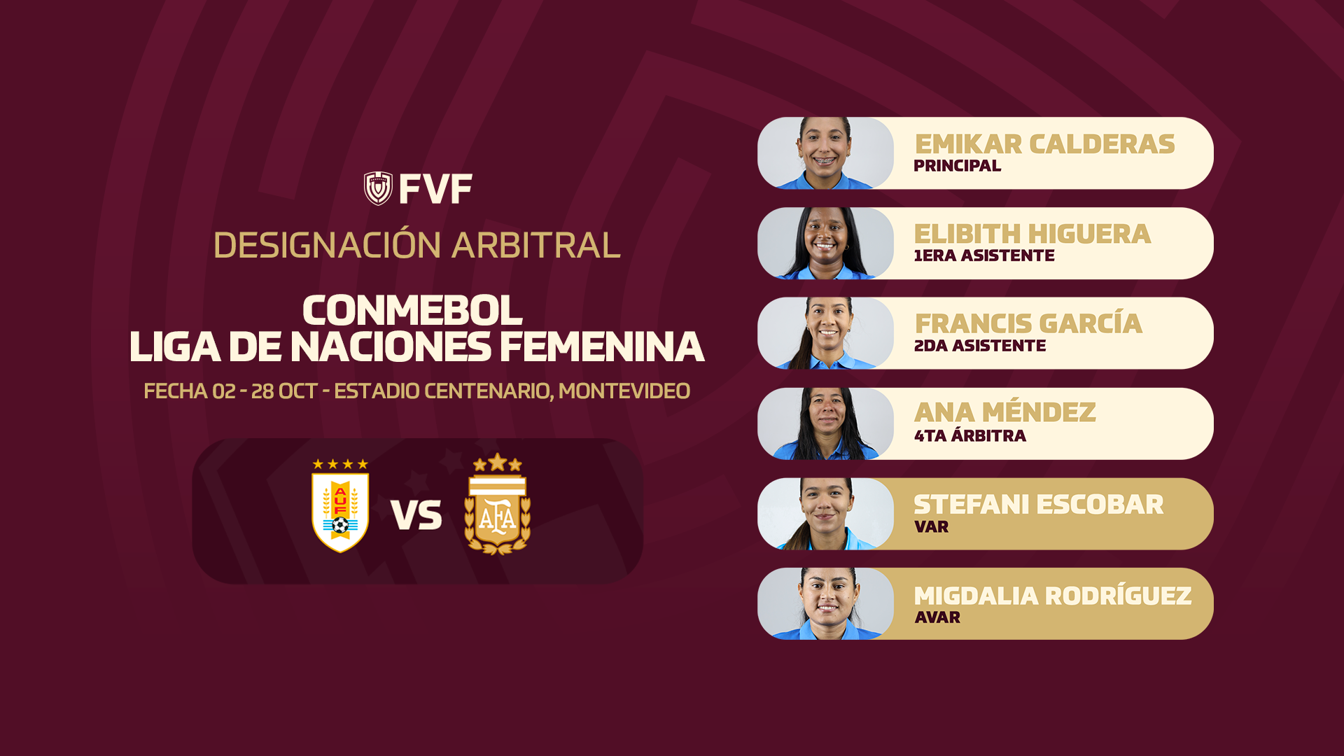 EQUIPO ARBITRAL VENEZOLANO HARÁ HISTORIA EN LA CONMEBOL LIGA DE NACIONES FEMENINA