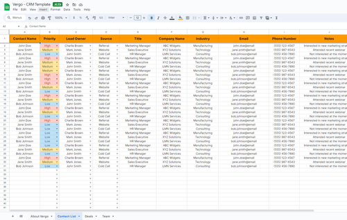Construction CRM Template