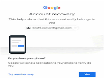 Gmail account recovery by phone