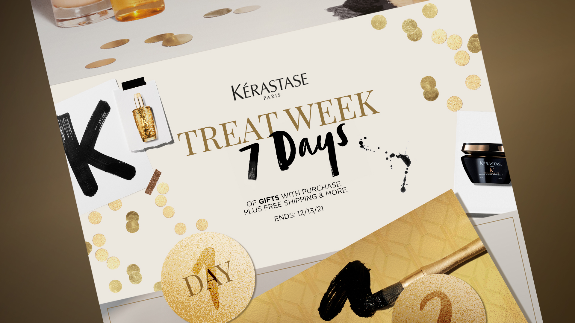 Kérastase ‘Treat Week’ campaign assets including newsletters, landing pages, ads, and homepage banners.
