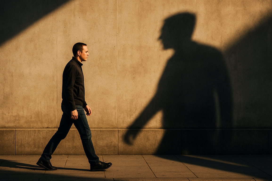 Ombre projetée sur un mur illustrant le concept jungien en psychologie à Versailles