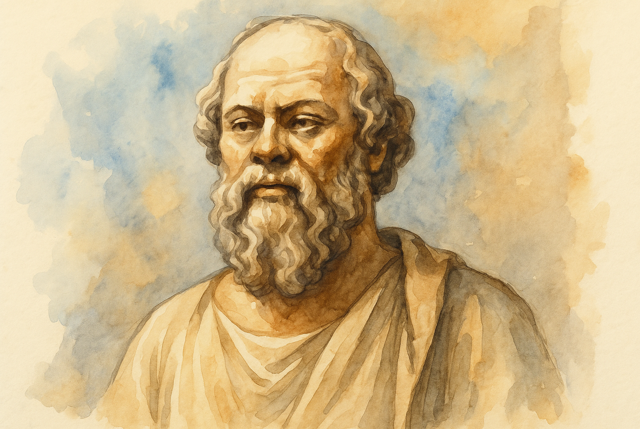 représentation de Socrate en aquarelle pour illustrer la psychanalyse à Versailles