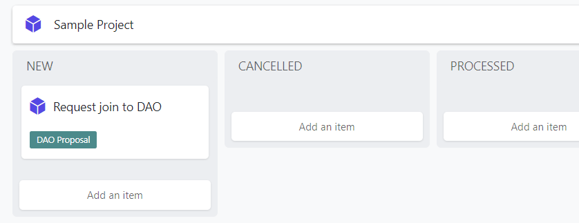Screenshot of a DAO proposal linked in Nestr