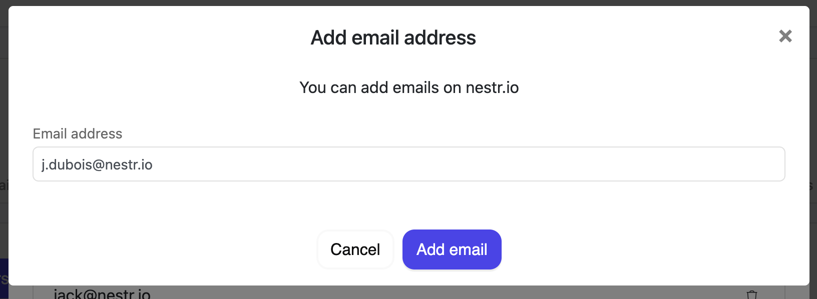 It is only possible to add and edit emails on a domain owned by the workspace.
