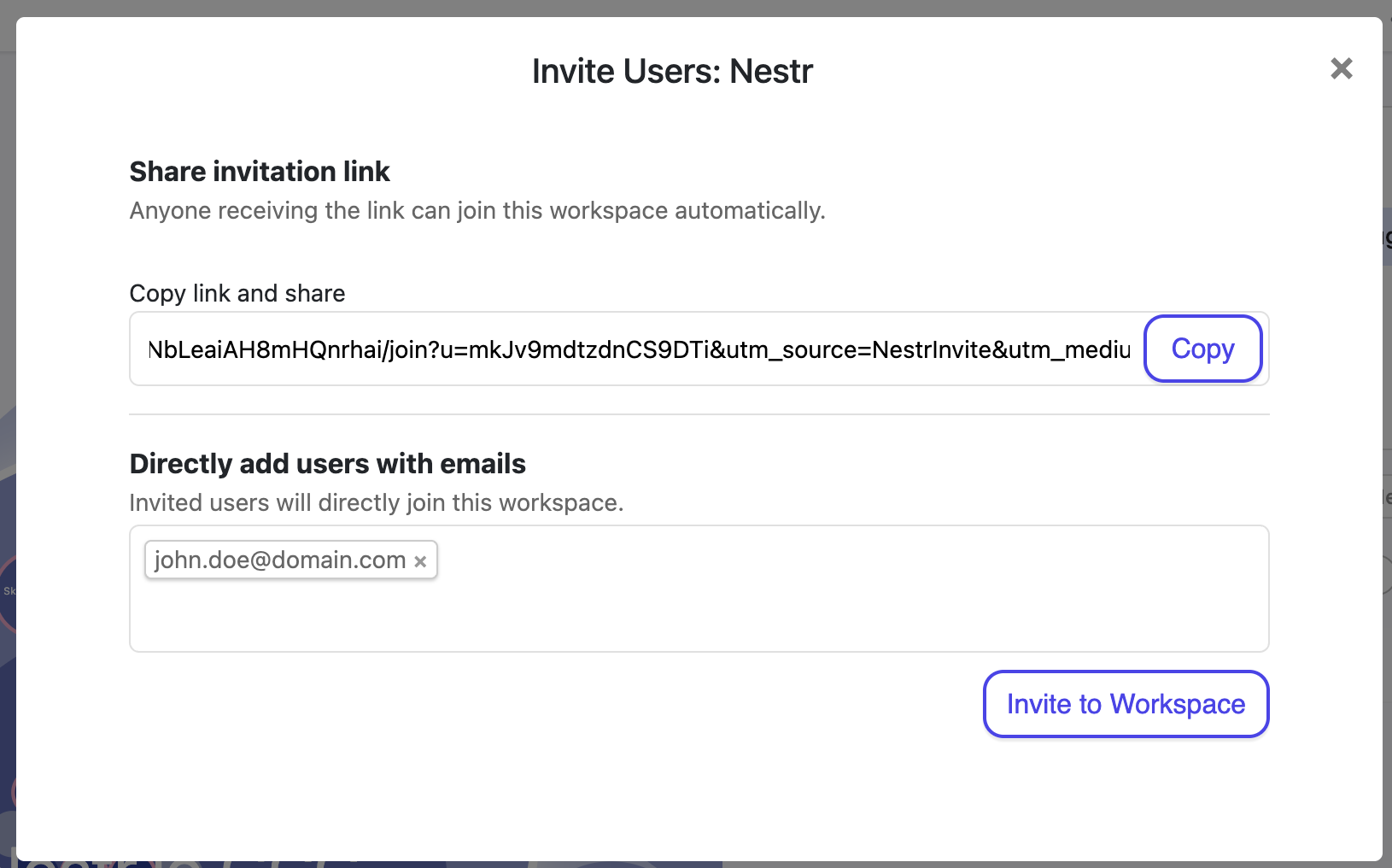 Invite your team